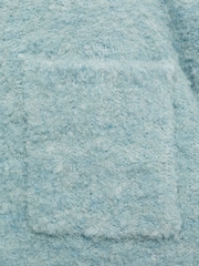 Mango Blue Bouclé Jacket With Jewel Buttons - Image 8 of 9