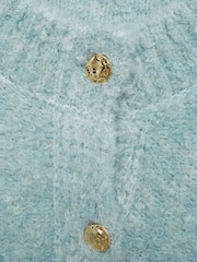 Mango Blue Bouclé Jacket With Jewel Buttons - Image 9 of 9