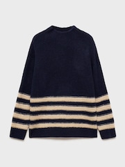 Mango Blue Capitan Stripe Knitted Jumper - Image 5 of 6