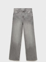 Mango Grey Danila Wide Leg High-Rise Full Length Jeans - Image 6 of 8