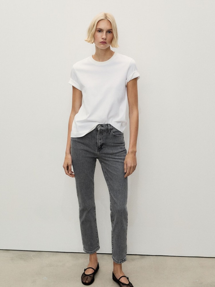 Mango Grey Claudia Slim-Fit Cropped Jeans - Image 2 of 11