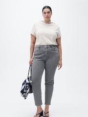 Mango Grey Claudia Slim-Fit Cropped Jeans - Image 7 of 11