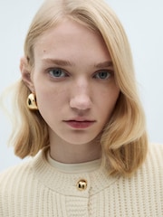 Mango Cream Knitted Jewel Buttoned Cardigan - Image 6 of 8