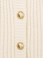 Mango Cream Knitted Jewel Buttoned Cardigan - Image 8 of 8