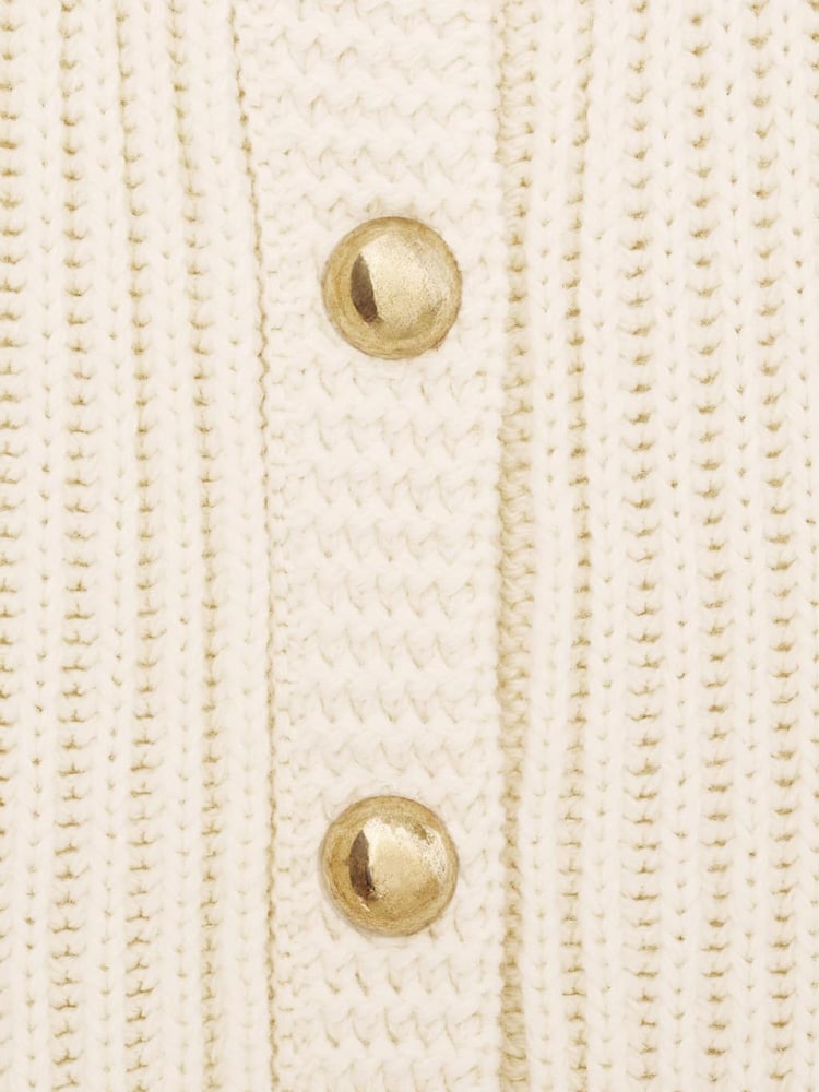 Mango Cream Knitted Jewel Buttoned Cardigan - Image 8 of 8