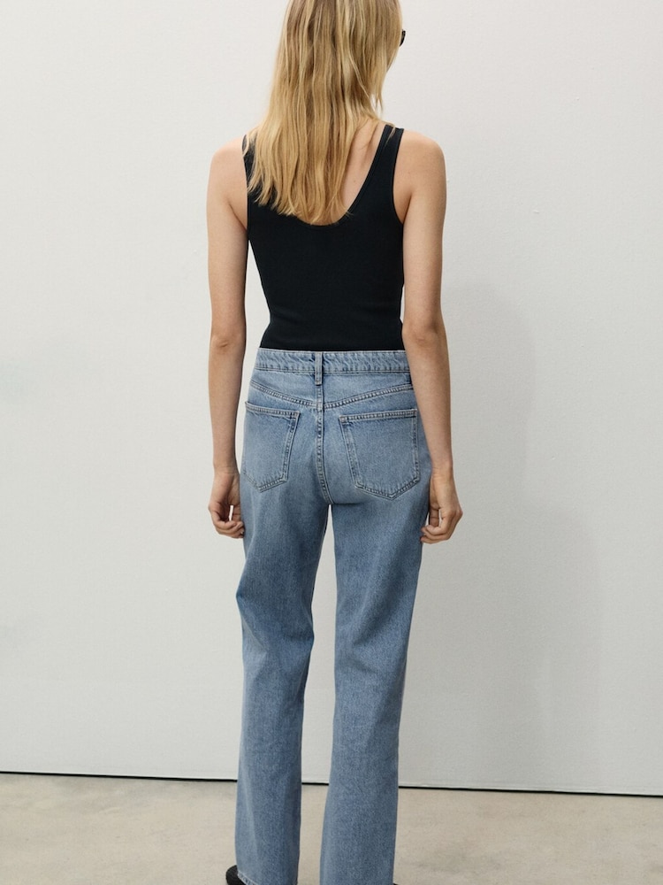 Mango Blue Matilda Medium-Rise Straight-Fit Jeans - Image 2 of 8