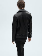 Mango Black Faux Leather PU Biker Liz Jacket - Image 3 of 6