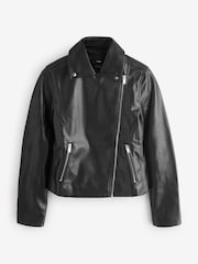 Mango Black Faux Leather PU Biker Liz Jacket - Image 5 of 6