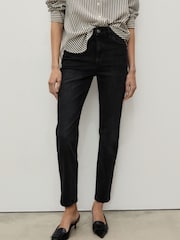 Mango Black Slim Mom Fit Comfort High Rise Jeans - Image 1 of 12