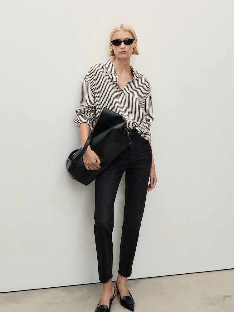 Mango Black Slim Mom Fit Comfort High Rise Jeans - Image 3 of 12
