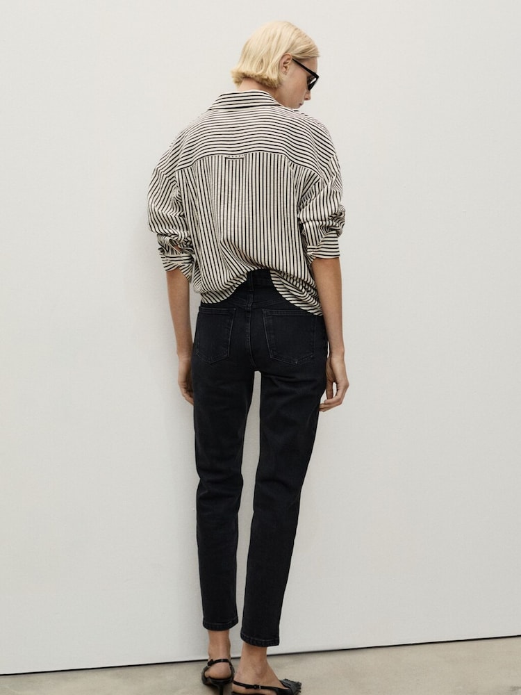 Mango Black Slim Mom Fit Comfort High Rise Jeans - Image 4 of 12