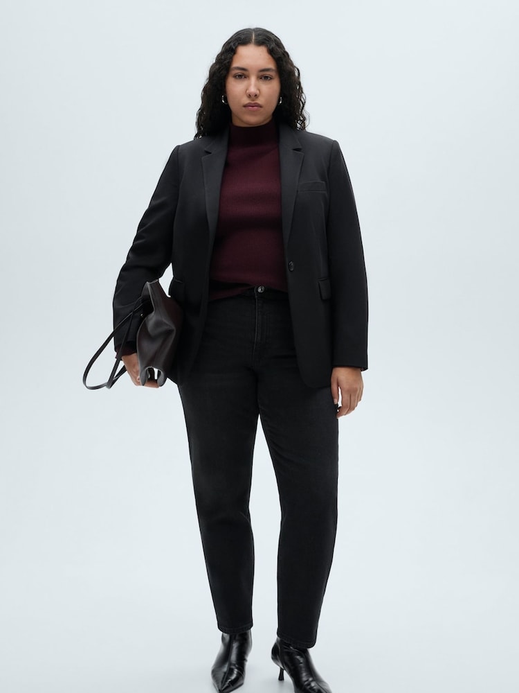 Mango Black Slim Mom Fit Comfort High Rise Jeans - Image 8 of 12