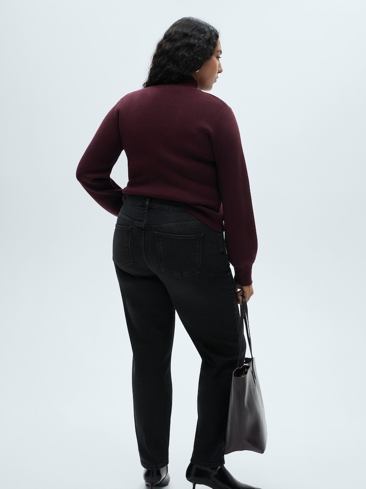 Mango Black Slim Mom Fit Comfort High Rise Jeans - Image 9 of 12