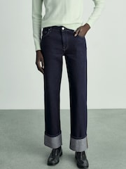 Mango Dark Blue Slim Mom Fit Comfort High Rise Jeans - Image 1 of 6