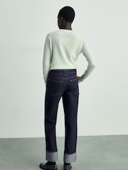 Mango Dark Blue Slim Mom Fit Comfort High Rise Jeans - Image 3 of 6