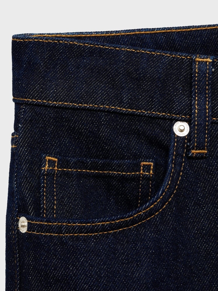 Mango Dark Blue Slim Mom Fit Comfort High Rise Jeans - Image 6 of 6 Mango Dark Blue Slim Mom Fit Comfort High Rise Jeans - Image 6 of 6