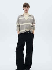 Mango Grey Collar Knitted Jumper - Image 2 of 6