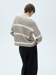 Mango Grey Collar Knitted Jumper - Image 3 of 6