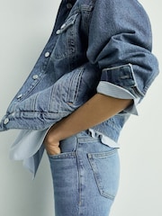 Mango Blue Flared Mid-Rise Jeans - Image 4 of 6
