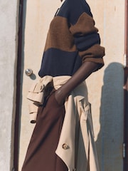 Mango Blue Striped Polo Jumper - Image 5 of 8