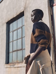 Mango Blue Striped Polo Jumper - Image 6 of 8