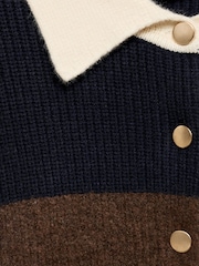 Mango Blue Striped Polo Jumper - Image 8 of 8