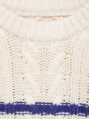 Mango Cream Striped Cable Knit Jumper - Image 6 of 7