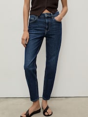 Mango Blue Slim Mom Fit Comfort High Rise Jeans - Image 1 of 11