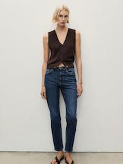 Mango Blue Slim Mom Fit Comfort High Rise Jeans - Image 2 of 11