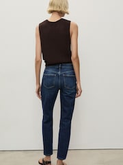 Mango Blue Slim Mom Fit Comfort High Rise Jeans - Image 3 of 11