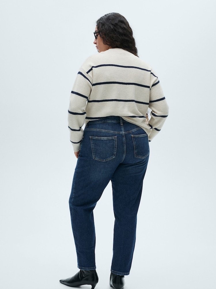Mango Blue Slim Mom Fit Comfort High Rise Jeans - Image 7 of 11