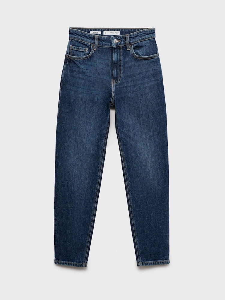Mango Blue Slim Mom Fit Comfort High Rise Jeans - Image 9 of 11