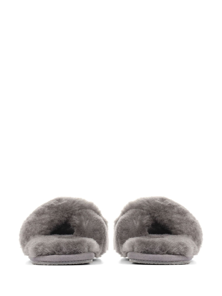Jones Bootmaker Grey Dory Sheepskin Slippers - Image 2 of 5