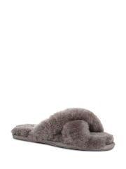 Jones Bootmaker Grey Dory Sheepskin Slippers - Image 3 of 5