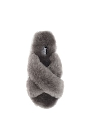 Jones Bootmaker Grey Dory Sheepskin Slippers - Image 4 of 5