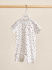 Reiss Ivory Print Dakota Cotton Jersey Printed Romper - Image 1 of 4