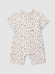 Reiss Ivory Print Dakota Cotton Jersey Printed Romper - Image 2 of 4