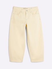 River Island Buttermilk Yellow Petite Seamed Barrel Jeans - Image 5 of 6