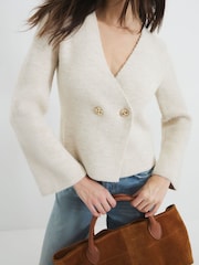beis - Cárdigan asimétrico con botones de River Island - Imagen 1 de 6