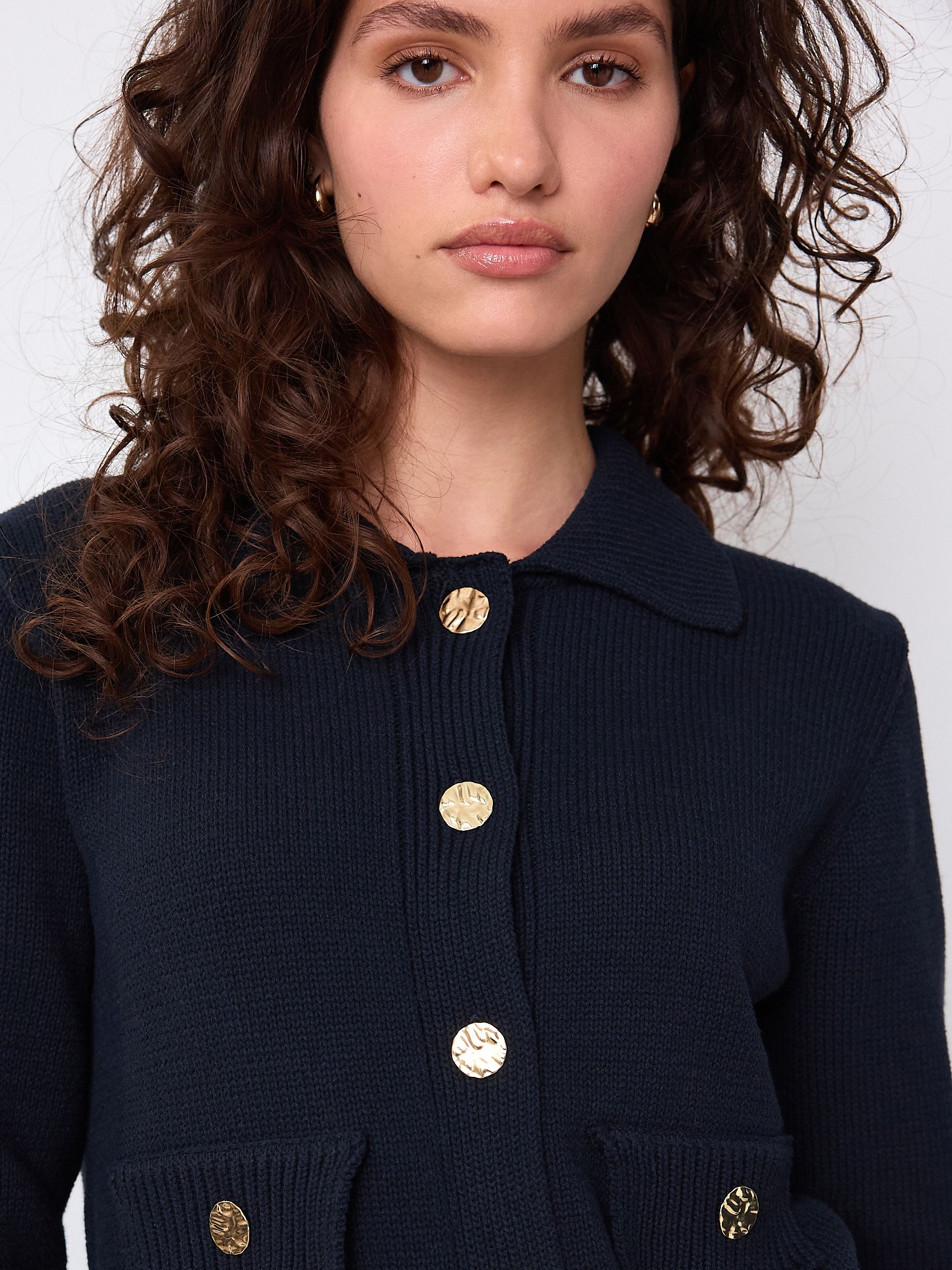 Buy Navy Blue Gold Button Collar Cardigan from Next South Africa