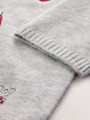 Grey Vegetable Embroidery Crew Neck Knitted T-Shirt - Image 7 of 8