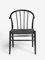 Jasper Conran London Set of 2 Black with Black Weave Bray Dining Chairs - Image 3 of 7