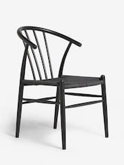 Jasper Conran London Set of 2 Black with Black Weave Bray Dining Chairs - Image 4 of 7