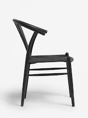 Jasper Conran London Set of 2 Black with Black Weave Bray Dining Chairs - Image 5 of 7