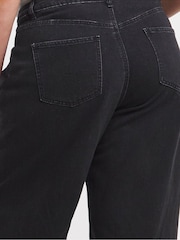 Simply Be Black Tint Double Pleat Detail Wide Leg Jeans - Image 4 of 4