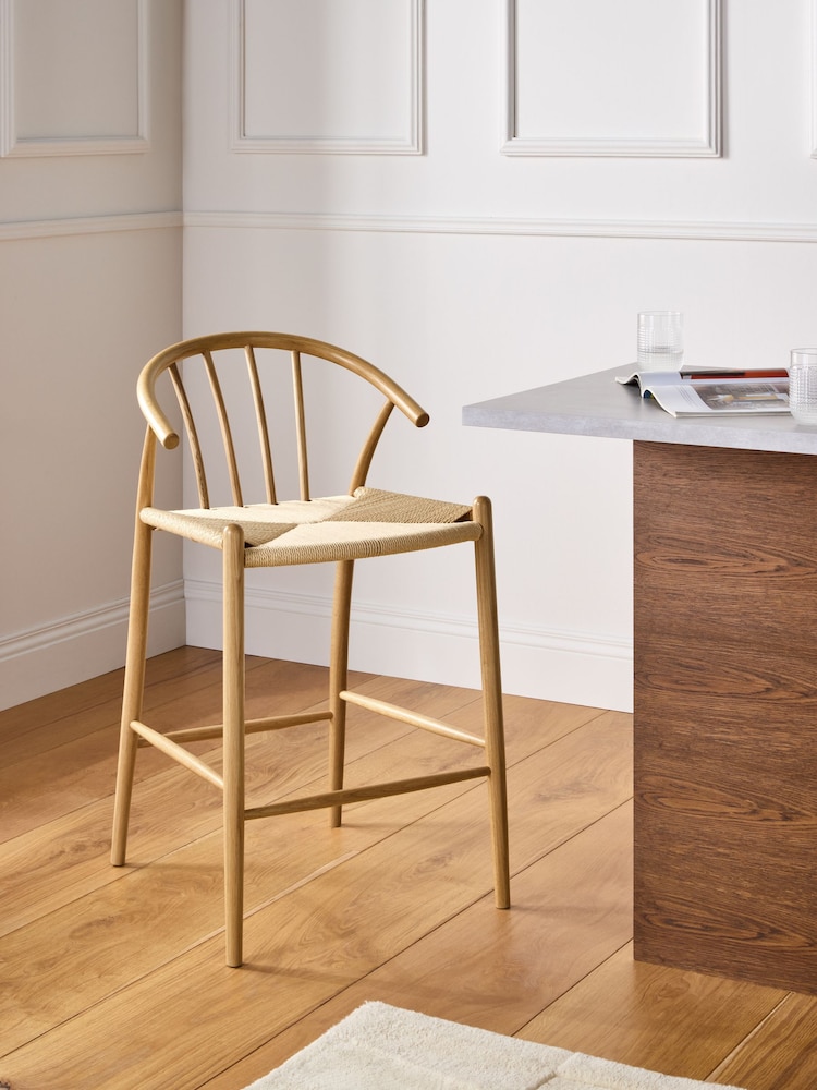 Jasper Conran London Oak Bray Bar Stool - Image 1 of 8 Jasper Conran London Oak Bray Bar Stool - Image 1 of 8