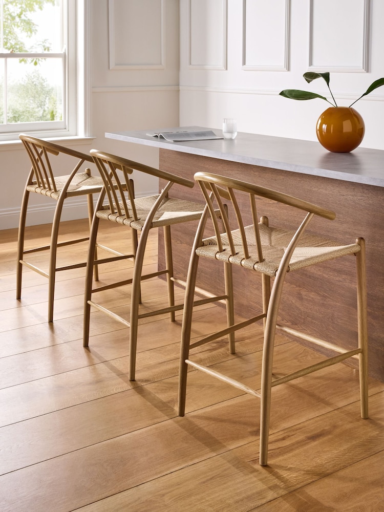 Jasper Conran London Oak Bray Bar Stool - Image 2 of 8 Jasper Conran London Oak Bray Bar Stool - Image 2 of 8