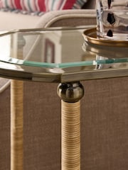 Nina Campbell Antique Brass Sagano Sofa Side Table - Image 3 of 7