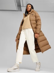 Puma Brown Womens Long Hooded Down Coat - Image 2 of 7
