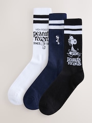 White/Black DJ Snoopy Pattern License Sports Socks 3 Pack - Image 2 of 6